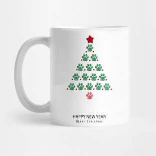 Made of green paw christmas tree Mug